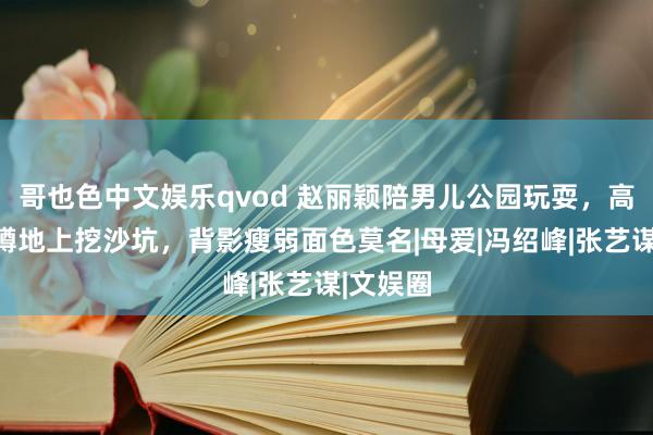 哥也色中文娱乐qvod 赵丽颖陪男儿公园玩耍，高卷裤腿蹲地上挖沙坑，背影瘦弱面色莫名|母爱|冯绍峰|张艺谋|文娱圈