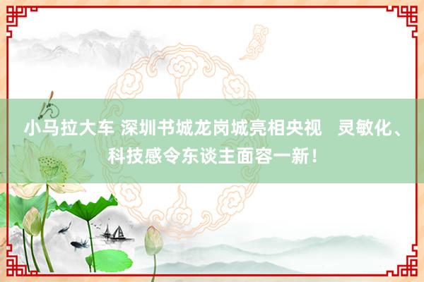 小马拉大车 深圳书城龙岗城亮相央视   灵敏化、科技感令东谈主面容一新！