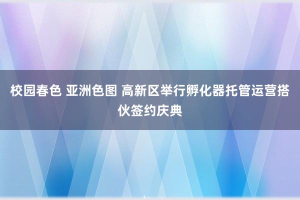 校园春色 亚洲色图 高新区举行孵化器托管运营搭伙签约庆典