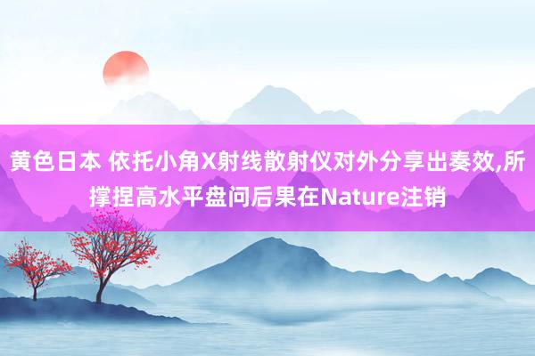 黄色日本 依托小角X射线散射仪对外分享出奏效，所撑捏高水平盘问后果在Nature注销