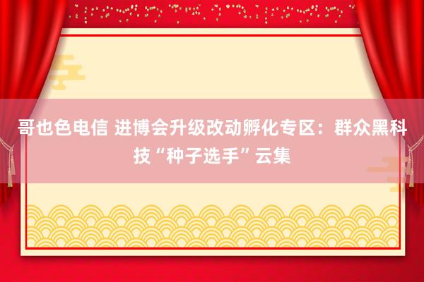 哥也色电信 进博会升级改动孵化专区：群众黑科技“种子选手”云集