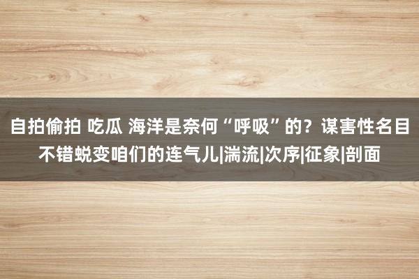 自拍偷拍 吃瓜 海洋是奈何“呼吸”的？谋害性名目不错蜕变咱们的连气儿|湍流|次序|征象|剖面